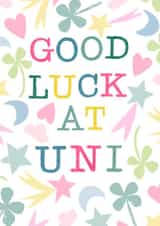 Cute Good Luck Card - Good Luck At Uni - Lucky Charms created by Sticky Tape Kate 