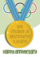 Heartfelt Anniversary Card - Olympic Medal - Winning Team created by Presents Felt