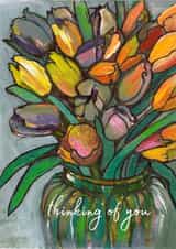 Arty Thinking Of You Card - Flowers In Vase created by Plant Based Paintings