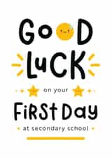 Cute Good Luck Card - First Day At Secondary School created by Joanne Hawker