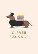 Cute Graduation Card - Dachshund Pun - Clever Sausage created by Studio Mads