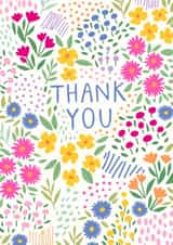 Pretty Thank You Card - Floral - Illustration created by Pablo and Pickle Studio