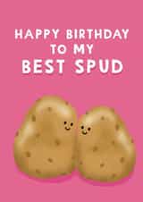 Cute Birthday Card - For Her - Best Spud Potato Pun created by Giddy Kipper