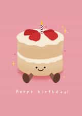 Cute Birthday Card - Jelly Cat - Cake created by katie illustrated