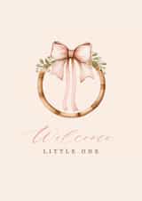 Pretty Pink Bow and Hoop New Born Baby Girl - Welcome Little One created by Modupe Yalley