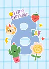 Cute 8th Birthday Card - For Her - Stickers created by Macie Dot Doodles
