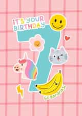Cute 7th Birthday Card - For Her - Stickers created by Macie Dot Doodles