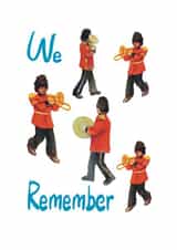 Remembrance card with marching soldier band created by Civillita Ltd