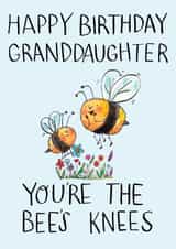 Cute Birthday Card - Granddaughter - Bumble Bee - Bee's Knees created by Jelly Armchair