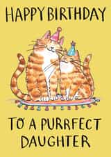 Cute Birthday Card - Daughter - Purrfect Cat created by Jelly Armchair