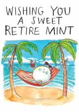Cute Retirement Card - Retire Mint - Island Holiday created by Jelly Armchair