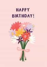 Pretty Bunch Of Flowers Birthday Card - For Her created by Picture Purrfect Cards