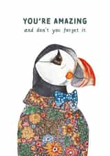 Cute Friendship Card - Puffin - Arty - You're Amazing created by Rosie Made A Thing