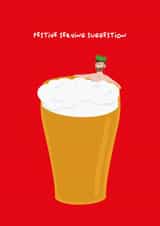 Funny Christmas Card - Beer - Festive Serving Suggestion created by PaperJam Print Co.