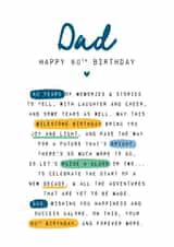 Heartfelt 60th Birthday Card - For Dad - Poem created by The Stamford Press