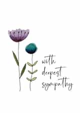 Pretty Sympathy Card - Watercolour Flowers created by Heather Trefusis Art