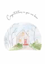 Classic Congratulations Card - New Home - Watercolour created by Heather Trefusis Art