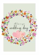 Pretty Wedding Card - Floral Wreath created by Heather Trefusis Art