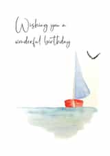 Traditional Birthday Card - Sailing - Have a Wonderful Day created by Heather Trefusis Art