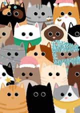 Cute Christmas Card - Cats - Tinsel - Festive created by Jeff and the Squirrel