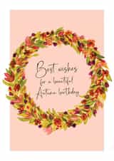 Beautiful Autumn birthday card created by Heather Trefusis Art
