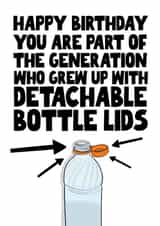 Funny Birthday Card - Detachable Bottle Lids created by Pickled Prints