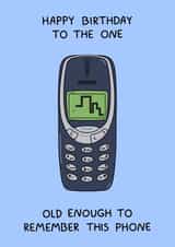 Funny Birthday Card - Brick Phone - Nokia created by YAWN DESIGNS