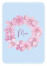 Pretty flower wreath - Mum card created by Heather Trefusis Art