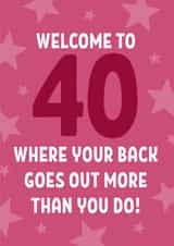 Funny 40th Birthday Card - Welcome To 40 created by Blush & Blossom 
