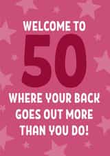Funny 50th Birthday Card - Welcome To 50 created by Blush & Blossom