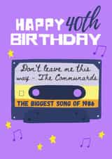 Classic 40th Birthday Card - Music - 1986 created by Sian Moore Illustration