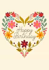 Classic happy birthday floral heart card feminine style created by Kimmy Gowland