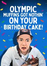 Funny Birthday Card - Muffin Man - Henrik Christiansen - Olympics created by Mrs Best Paper Co.