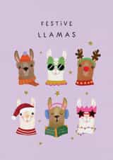 Cute Christmas Card - Festive Llamas created by Studio Mads