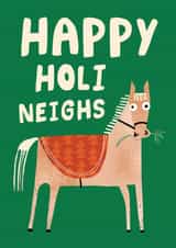 Cute Christmas Card - Horse - Happy Holi Neighs created by AbiGoLucky