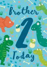 Cute 2nd Birthday Card - Brother - Dinosaur created by Hannah Jayne Lewin