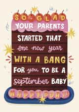 Funny Birthday Card - September Baby - Cheeky created by Daksha Giri