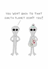 Funny Birthday Card - Aliens - Earth created by AJS STUDIOS
