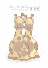 Cute New Baby Card - Giraffes - And Then There Were Three created by Bumbleberry Park
