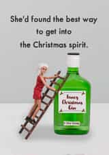 Funny Christmas Card - Gin Pun - Get Into The Christmas Spirit created by Bold & Bright Cards