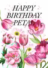 Arty Birthday Card - Flowers - Watercolour created by studio frewb