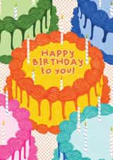 Cute Colourful Birthday Cake Card - Happy Birthday To You! created by Harry Brian Studio