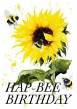 Arty Birthday Card - Bees - Watercolour created by studio frewb