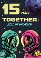 Retro 15th Anniversary Card - Universe - Astronauts created by Rocket68