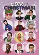 Funny Christmas Card - 12 Gays of Christmas - LGBTQ+ created by I Draw Stuff 