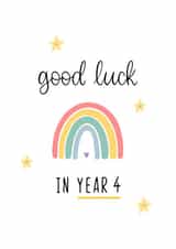 Cute Good Luck Card - Year 4 created by Kalm Lettering