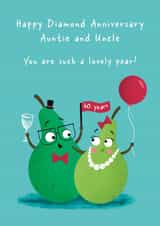 Cute 60th Anniversary Card - Diamond - Auntie and Uncle created by Hannah Jayne Lewin