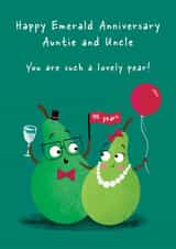 Cute 55th Anniversary Card - Emerald - Auntie And Uncle created by Hannah Jayne Lewin