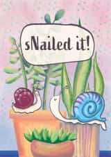 Cute Congratulations Card - Snails Pun - Job Well Done - Exams created by Diana Gorsanova