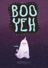 Cute Birthday Card - Ghost - Boo Yeh created by The Grey Earl